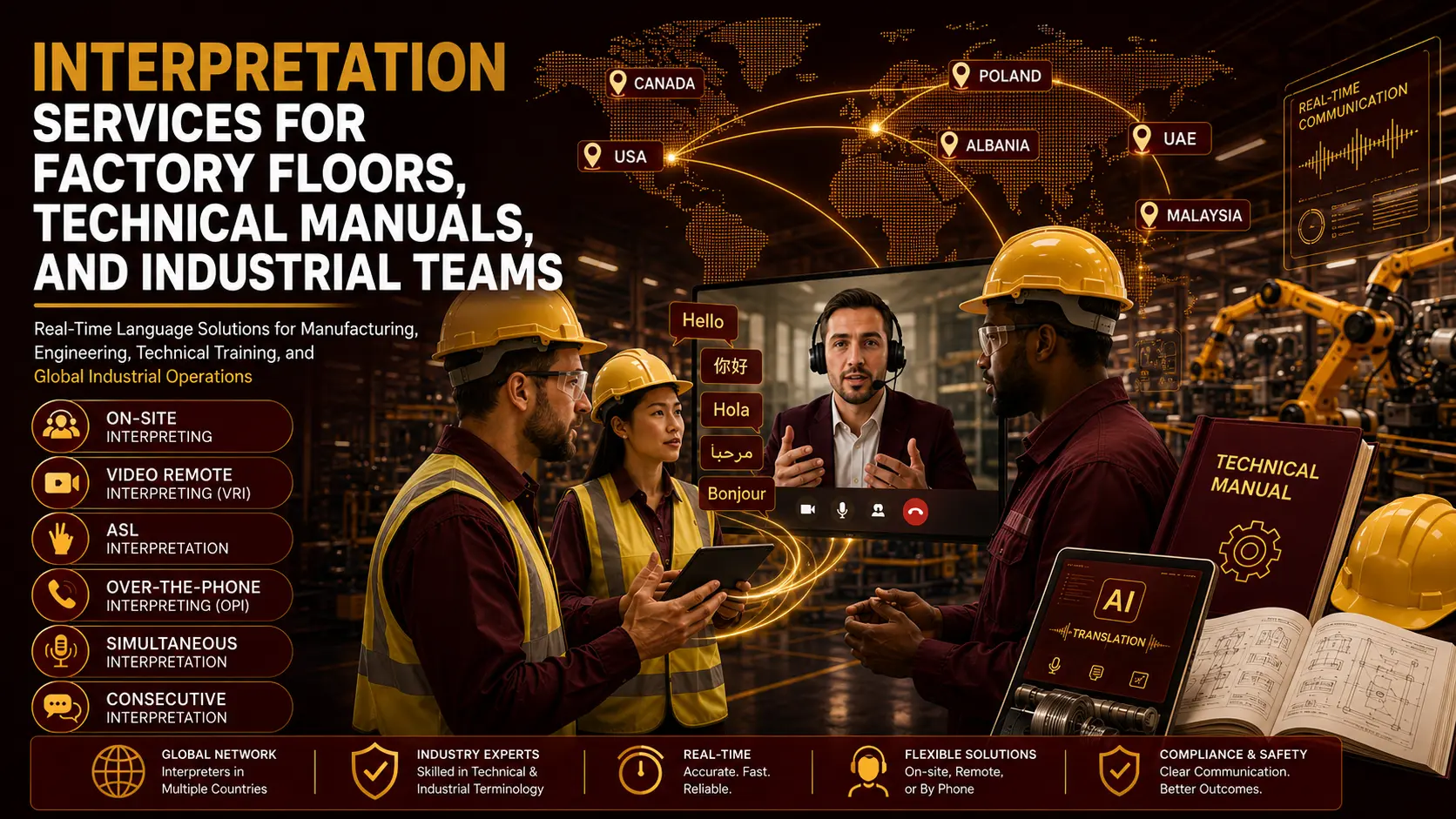 Interpretation Services for Factory Floors, Technical Manuals, and Industrial Teams